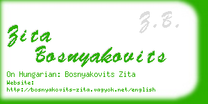 zita bosnyakovits business card